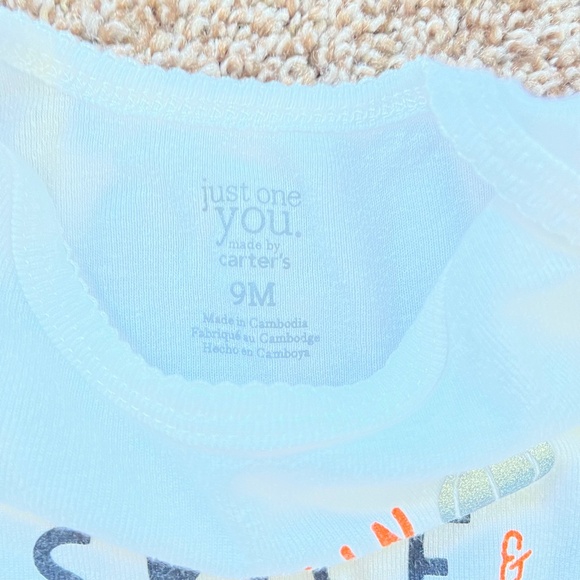 Carter's Halloween Fleece Footed Zipper Pajamas & Pumpkin Spice Onesie, Size 9M - Picture 6 of 10